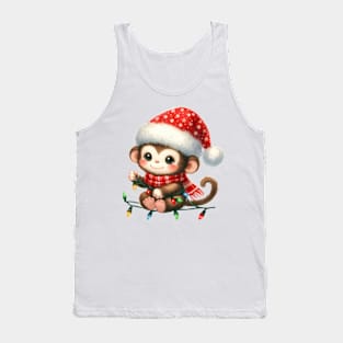 Monkey Wrapped In Christmas Lights Tank Top